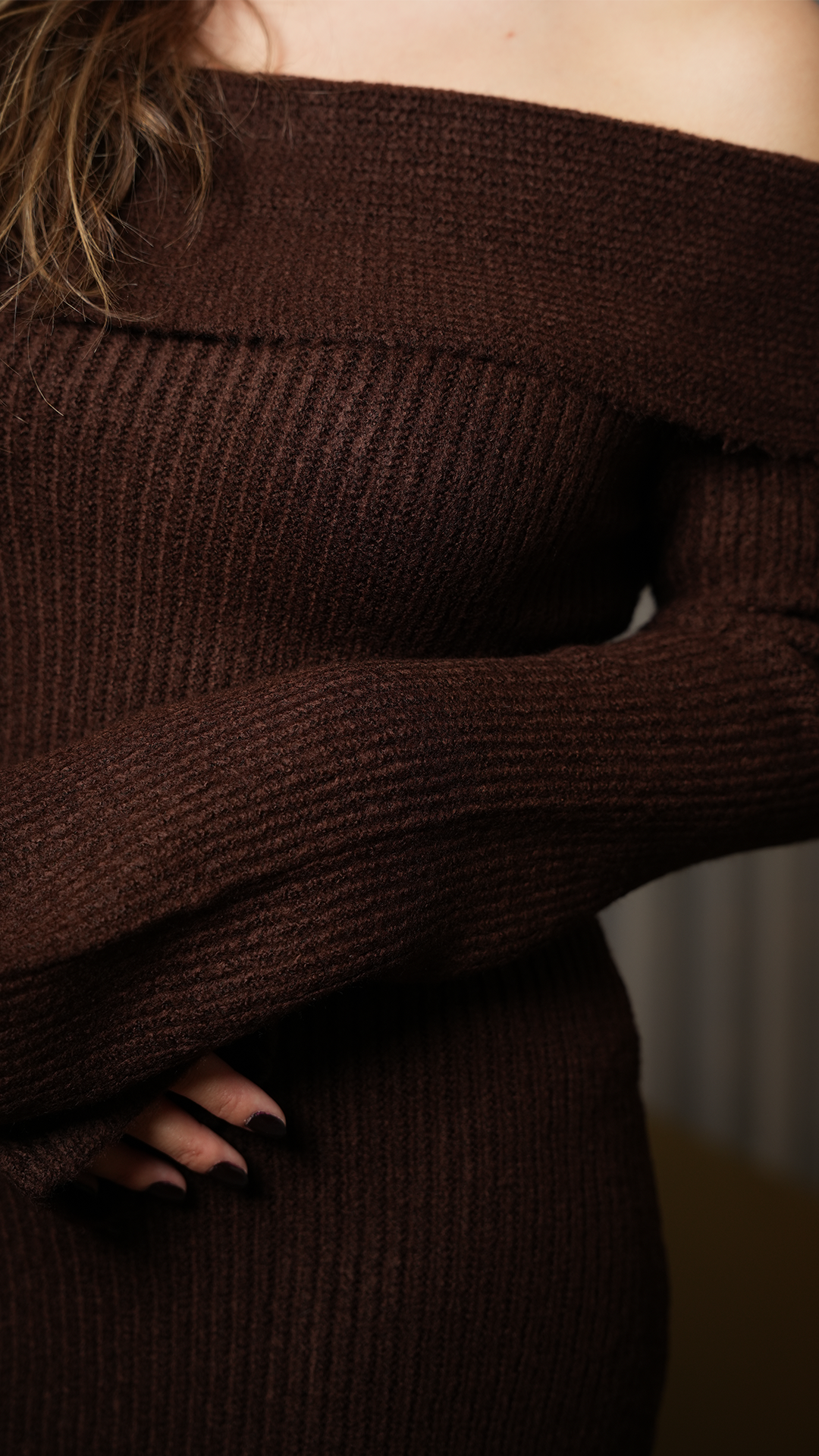 Sienna Midi Dress in Brown