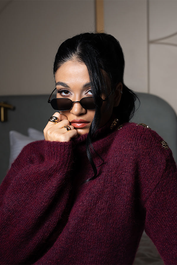 Aurelia wool sweater in Burgundy