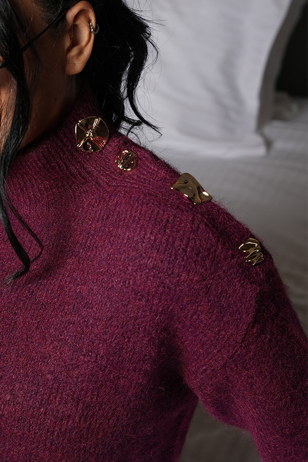Aurelia wool sweater in Burgundy