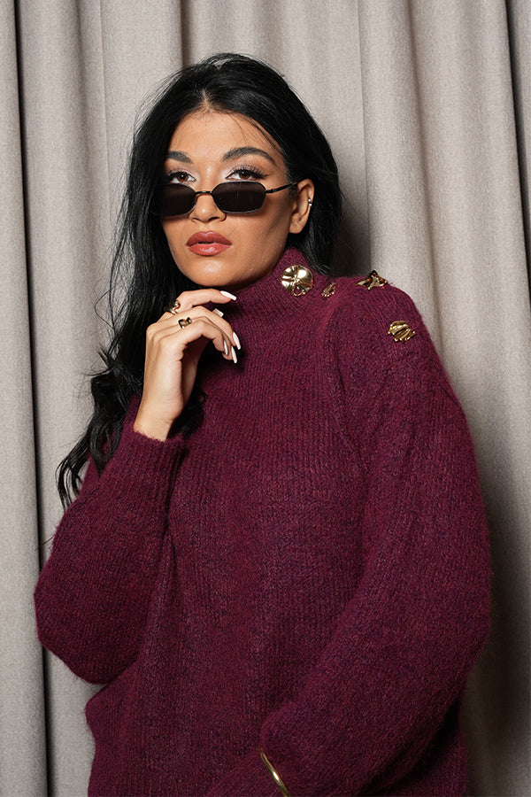 Aurelia wool sweater in Burgundy